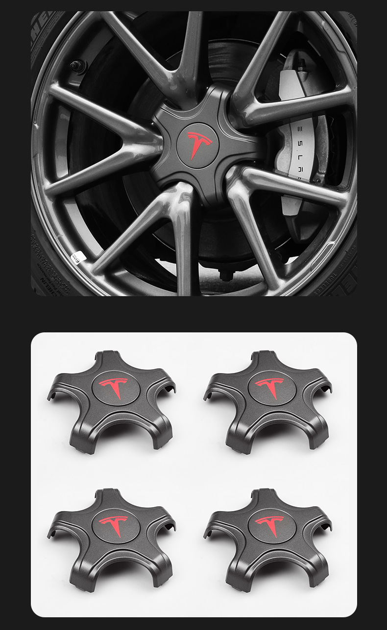 适用于特斯拉model3五爪轮毂盖轮毂帽轮毂保护圈改装配件 注:五爪是17