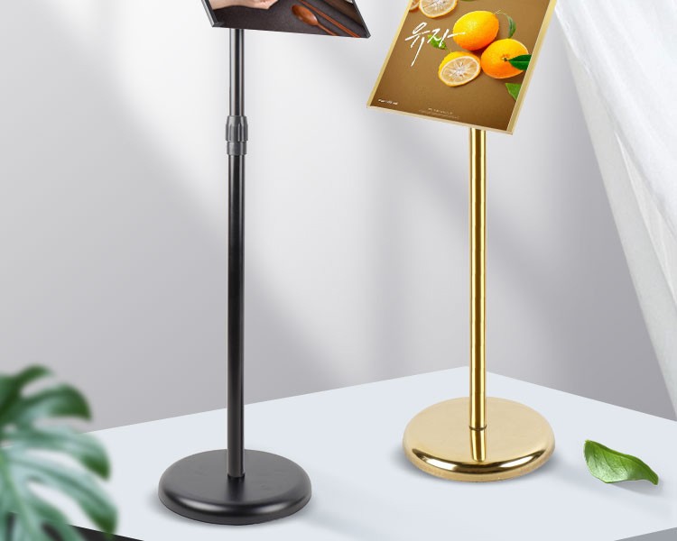 不锈钢无边框商场pop广告牌a4a3宣传kt板展架立式落地指示牌立牌asns