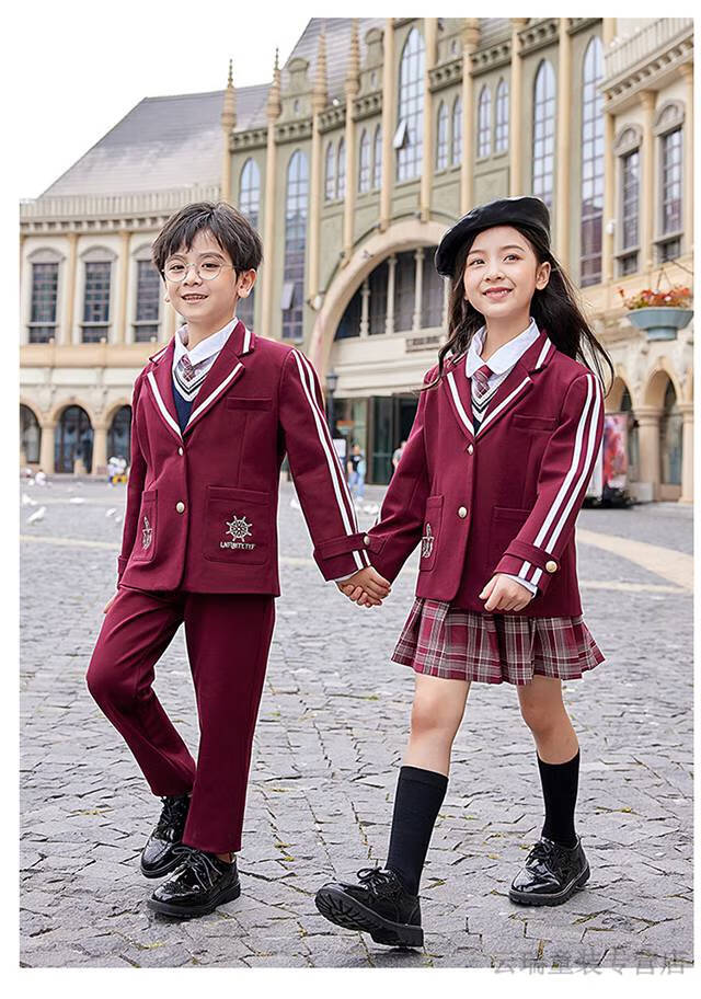 迪士尼(disney)小学生西服校服五件套英伦学院风班服秋冬装幼儿园园服