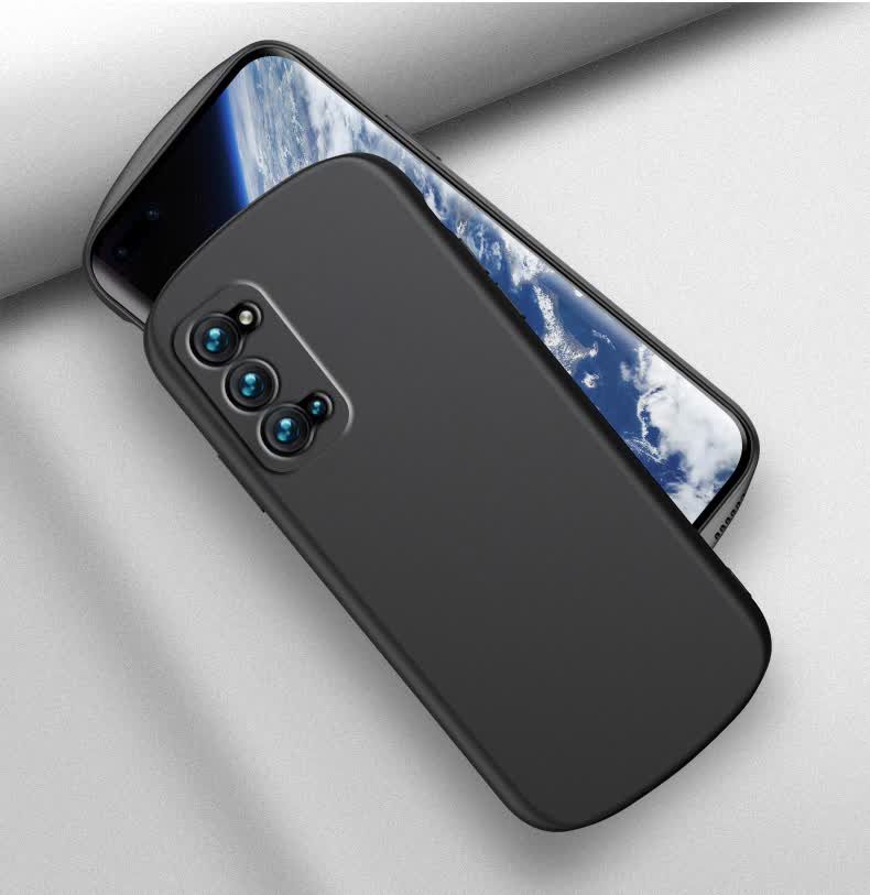 maimke椭圆形适用opporeno4手机壳reno4pro曲屏reon4se液态硅胶oppo