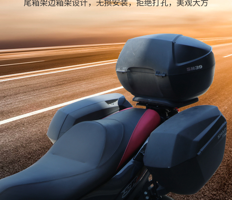 适用于阿普利亚sr250边箱尾箱srmax300夏德三箱后备箱 快拆行李箱250