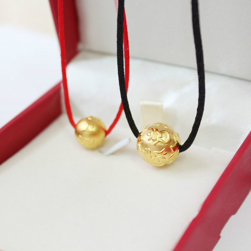 老凤祥款式生日礼物3d硬金 999足金黄金六字真言手链 礼物 路路通吊坠