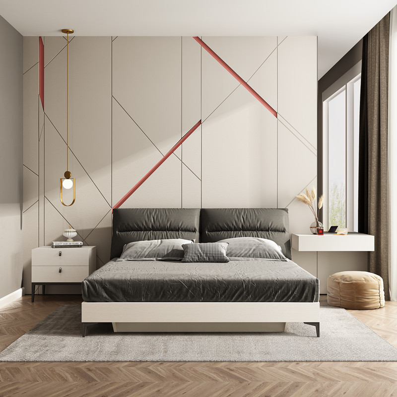 逸恋 床 现代简约软包床小户型1.5m1.8米气动储物高箱床双人床主卧软靠 单箱体床 1500mm*2000mm