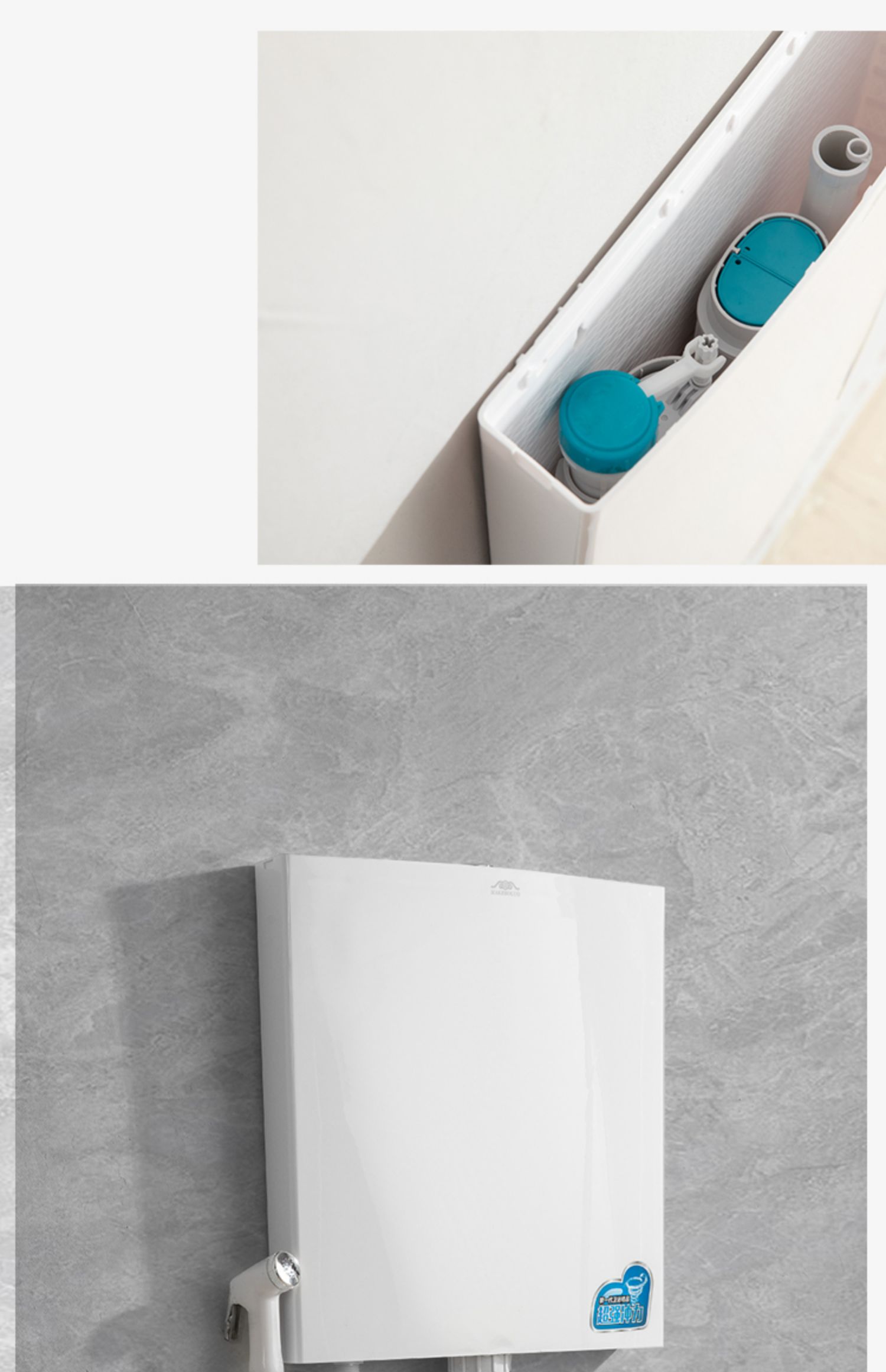 蹲便器冲水箱家用卫生间节能大冲力水箱挂墙式卫浴冲水器 a款灰色水箱