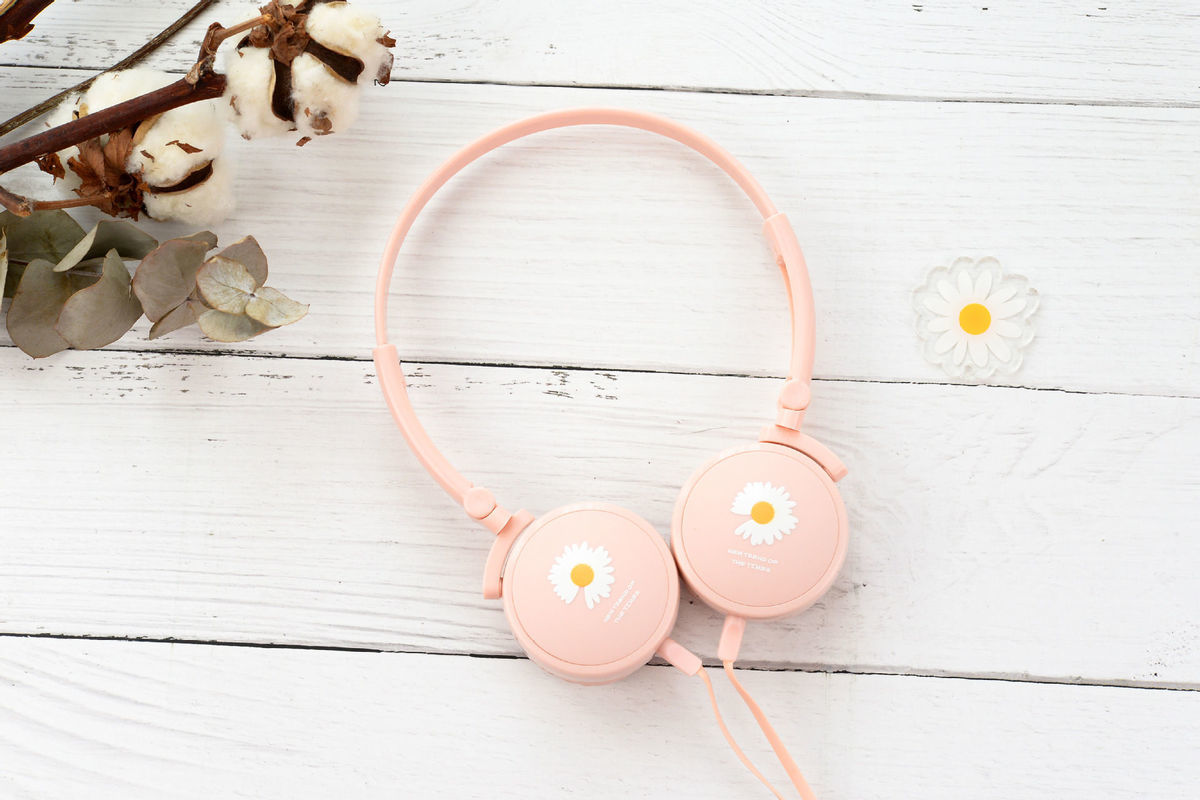 适用于头戴式耳机韩版可爱女生手机电脑学生耳机线vivo华为oppo苹果