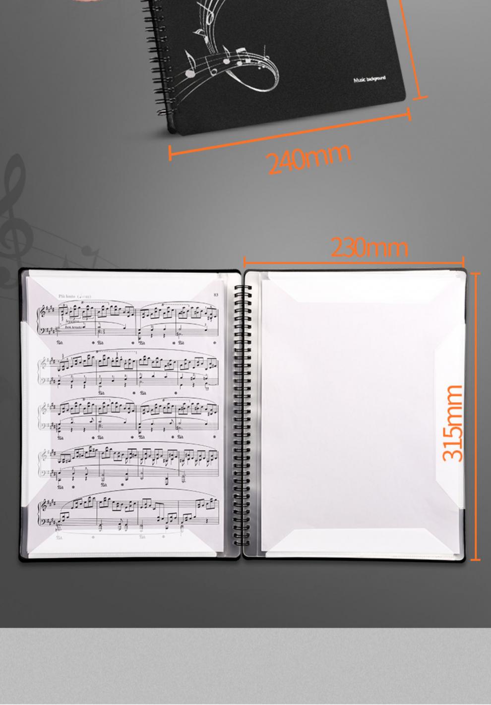 插页架子鼓钢琴谱子夹册活页音乐展开式收纳册本合唱歌谱曲谱琴谱夹 2