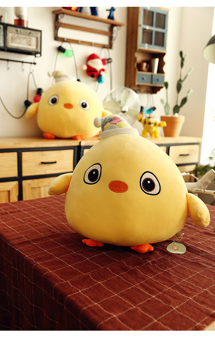 小鸡毛绒玩具小黄鸡公仔玩偶可爱公仔女孩安抚大抱枕床上睡觉礼物黄色
