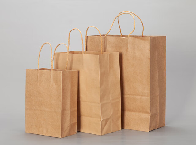 牛皮纸袋手提袋定制奶茶外卖打包袋服装店包装袋子手拎袋logo定做 白