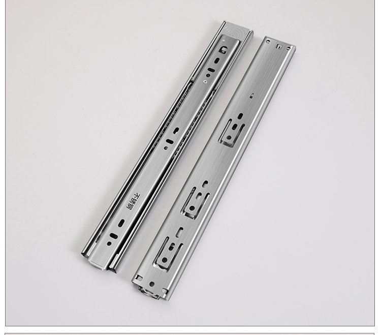 百隆抽屉轨道 不锈钢橱柜衣柜抽屉轨道滑轨家用3三节轨阻尼缓冲滑道