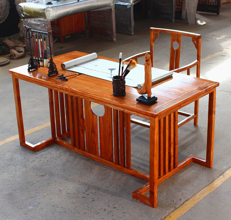 sivir 新中式书案书法桌实木书桌书画桌禅意家具国学毛笔桌写字台书案