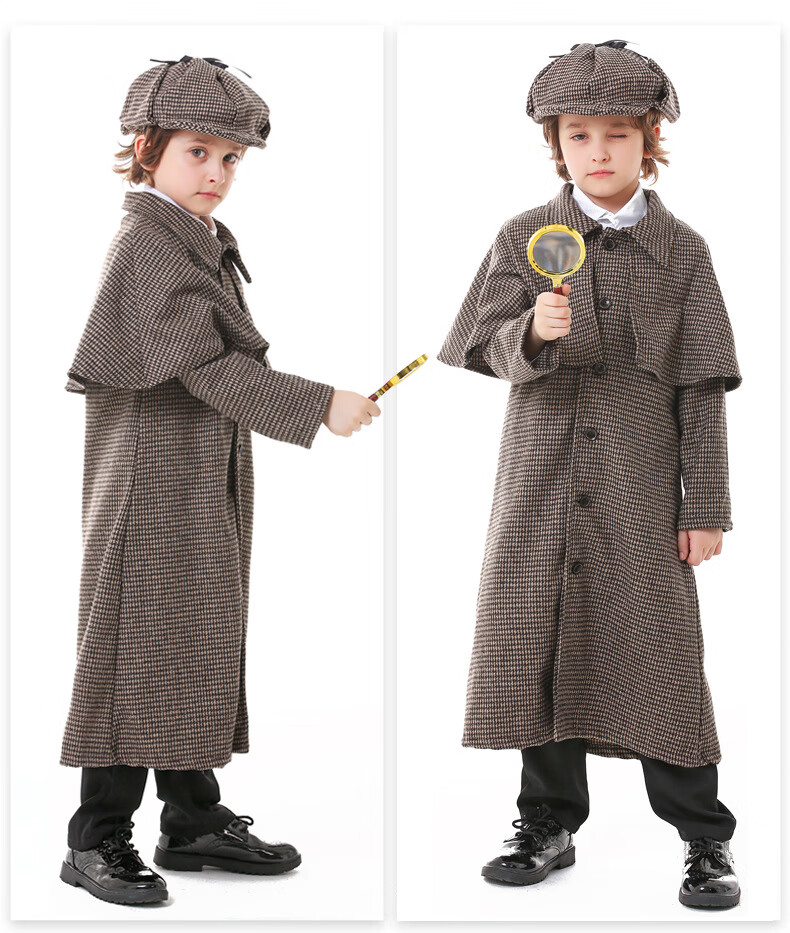 万圣节服装cosplay儿童成人夏洛克福尔摩斯服装侦探神探表演出服 成女