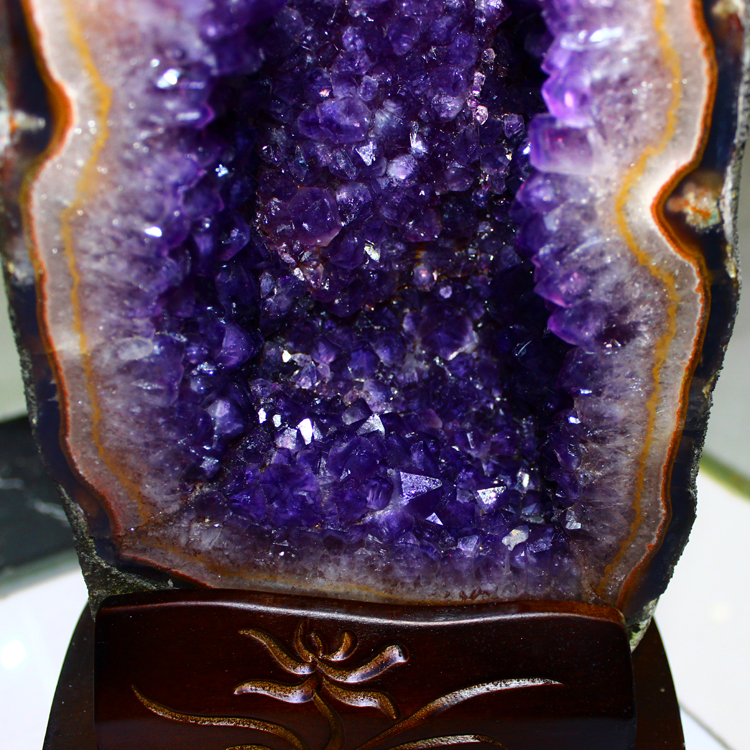 天然紫晶洞石 聚宝盆 紫水晶洞 紫晶洞乌拉圭钱袋子原石摆件 d04款15.