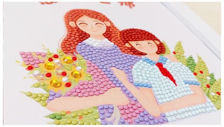 儿童贴钻画手工材料包小学生diy钻石画节日小礼物玩具钻石绣父爱如山