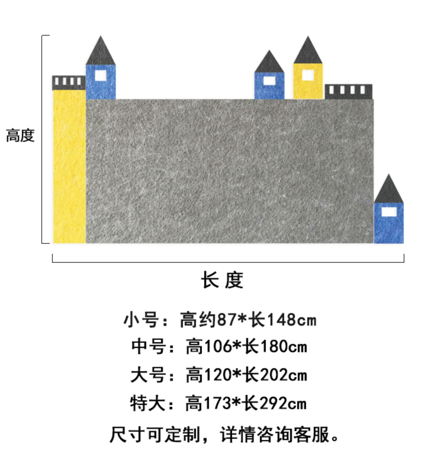 幼儿园主题墙环创城堡毛毡板展示板宣传栏文化墙贴公告栏背景墙贴深灰