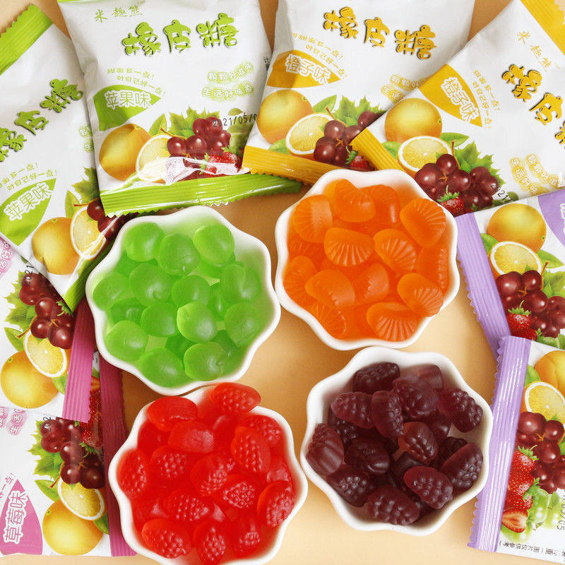 熊果味橡皮糖qq糖果水果糖儿童零食混合多口味小包装喜糖批发 葡萄味