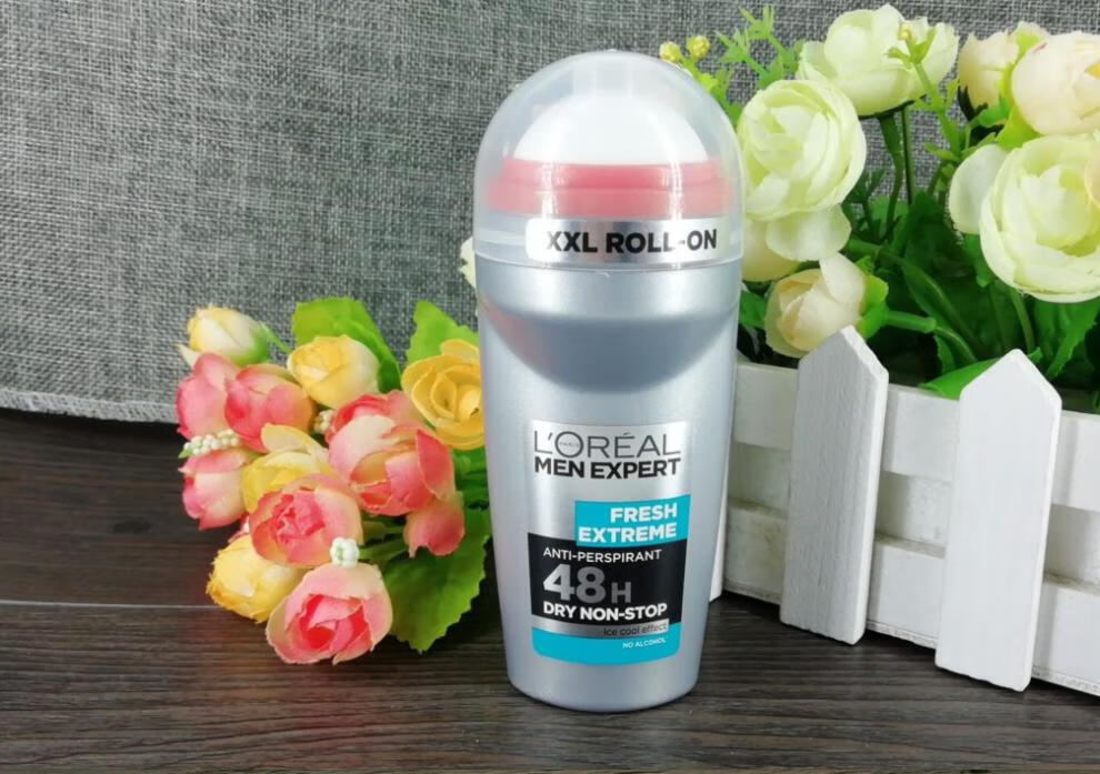 欧莱雅loreal男士劲爽香体止汗剂50ml止汗走珠48h银色止汗露