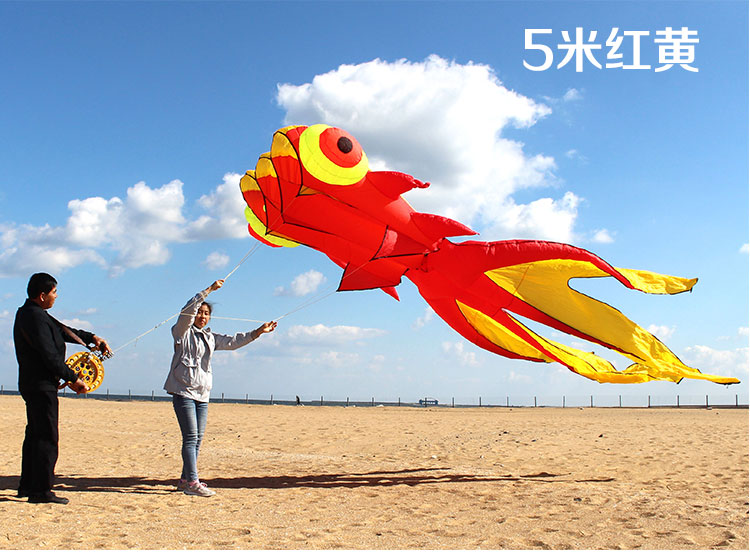 京选好货2022升级款风筝青州马老四大金鱼风筝软体大型尼龙伞布风筝