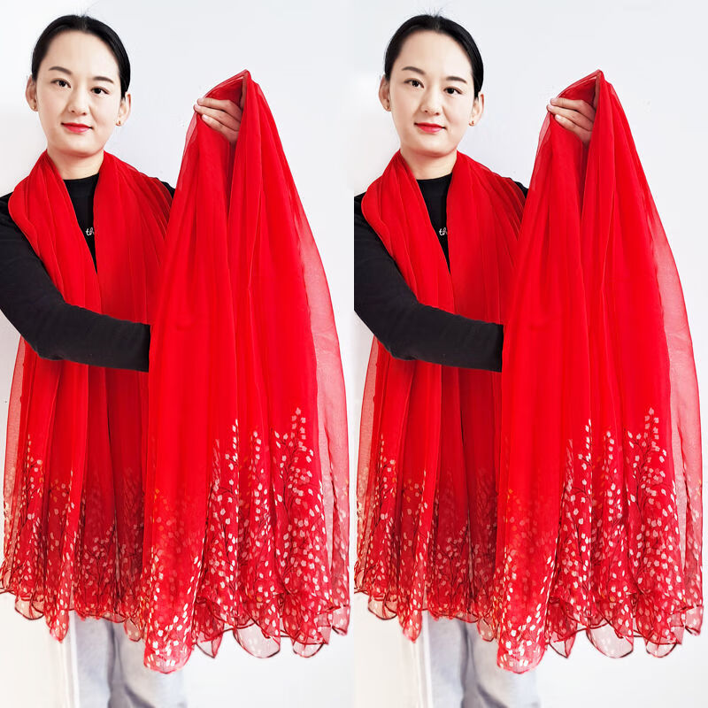 hermes爱马仕【高档轻奢】超大优柔纱丝巾女春秋时尚洋气满天星纱巾