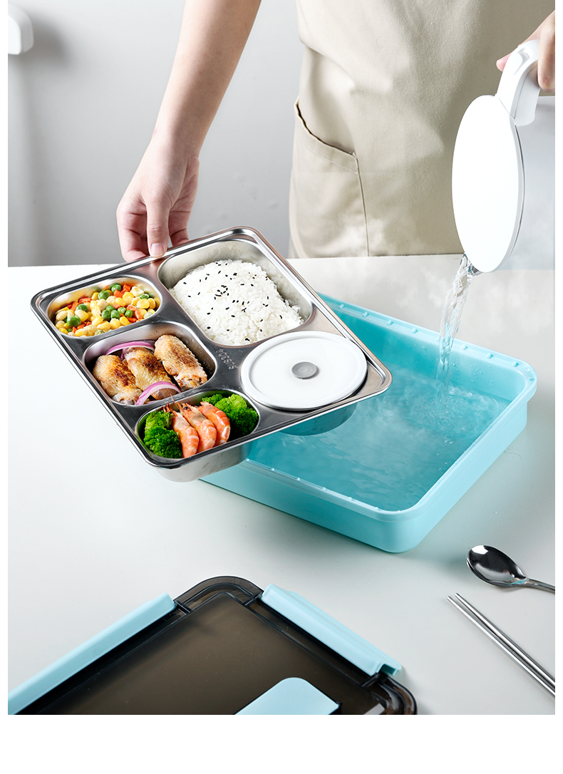 食堂打饭的饭盒大学打饭饭盒食堂饭盒不锈钢304材质大容量超大打饭