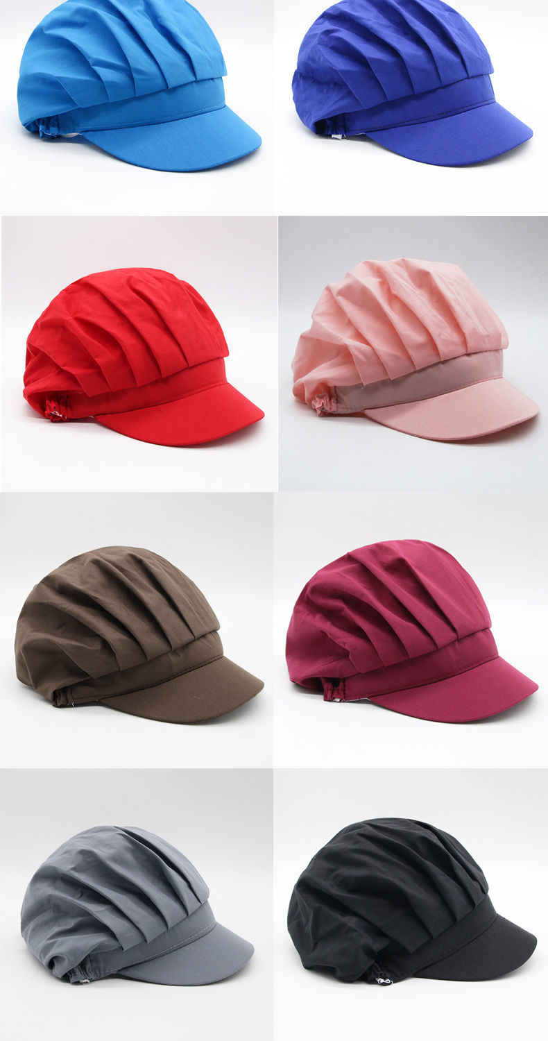 纺织女工帽子工作帽子食品车间劳保厨房做饭带的防油烟防尘纺织女工帽