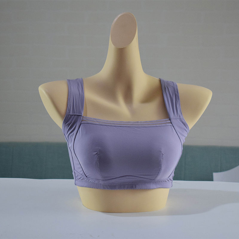 身态石墨烯内养内衣专柜无钢圈聚拢活氧背心式收副乳女士文胸 黑色v领