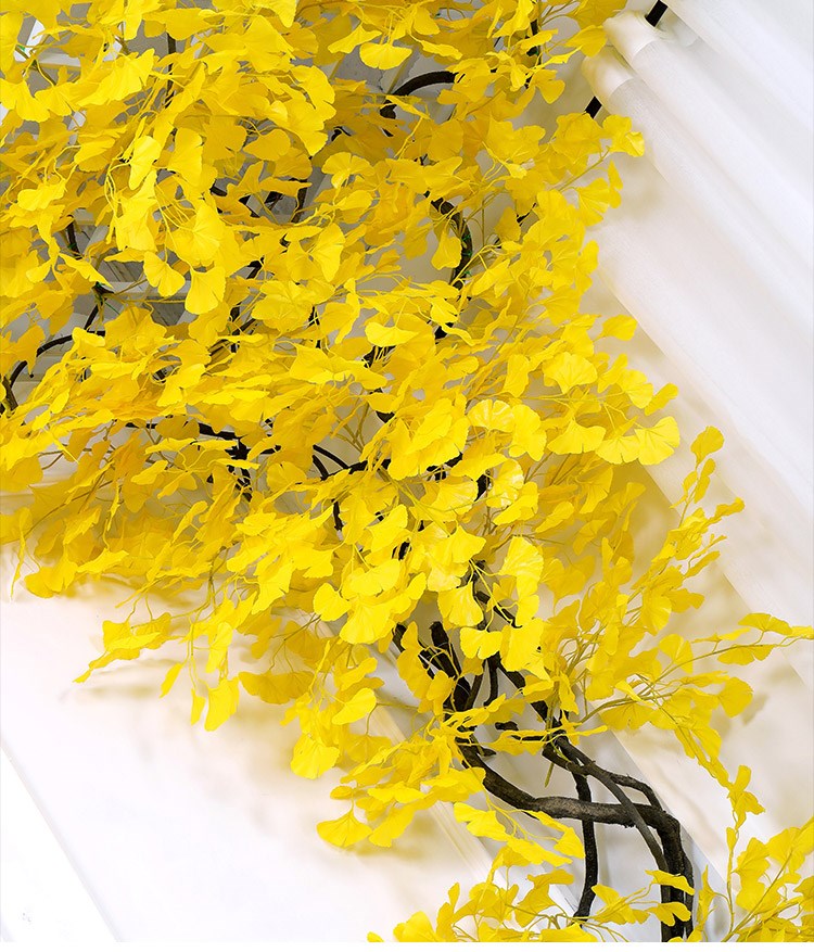 仿真银杏树仿真绿叶假树叶子塑料树枝绿色植物装饰造景仿真花橱窗道具