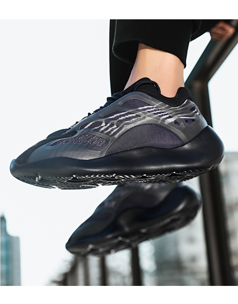 椰子鞋700v3男鞋骨架夜光情侣日系鞋夏季跑鞋网红百搭老爹鞋 g730黑魂