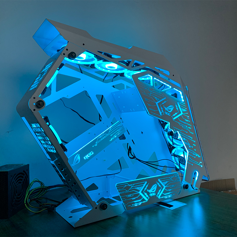 rog吹雪机箱灯板玩嘉小咖电竞游戏水冷钢化玻璃侧板网吧网咖电脑台式