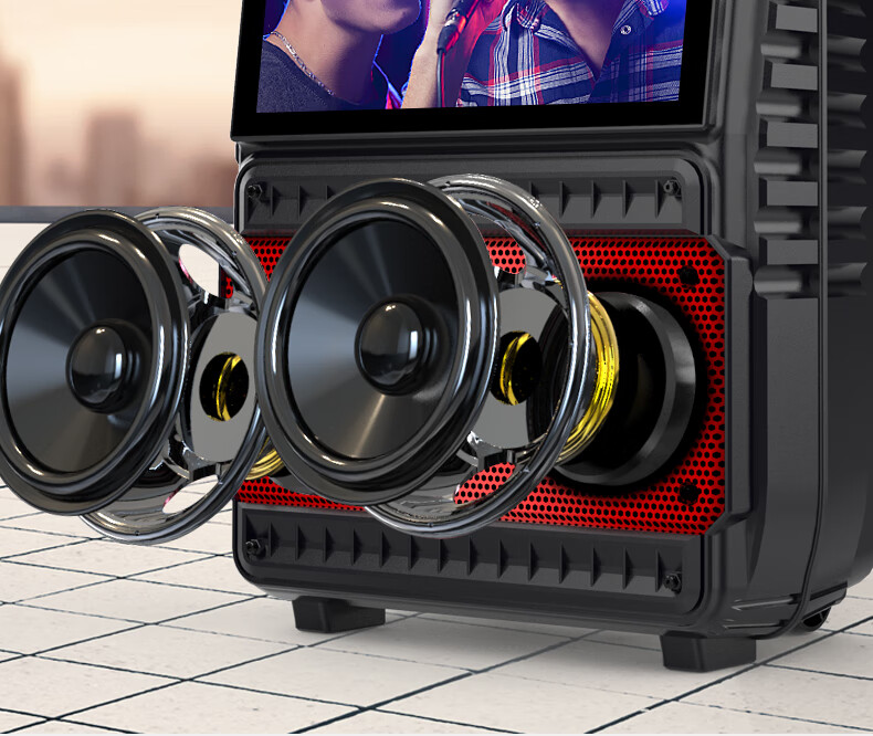 金正nintaus19吋广场舞视频音响带显示屏幕户外大功率拉杆音箱k歌跳舞