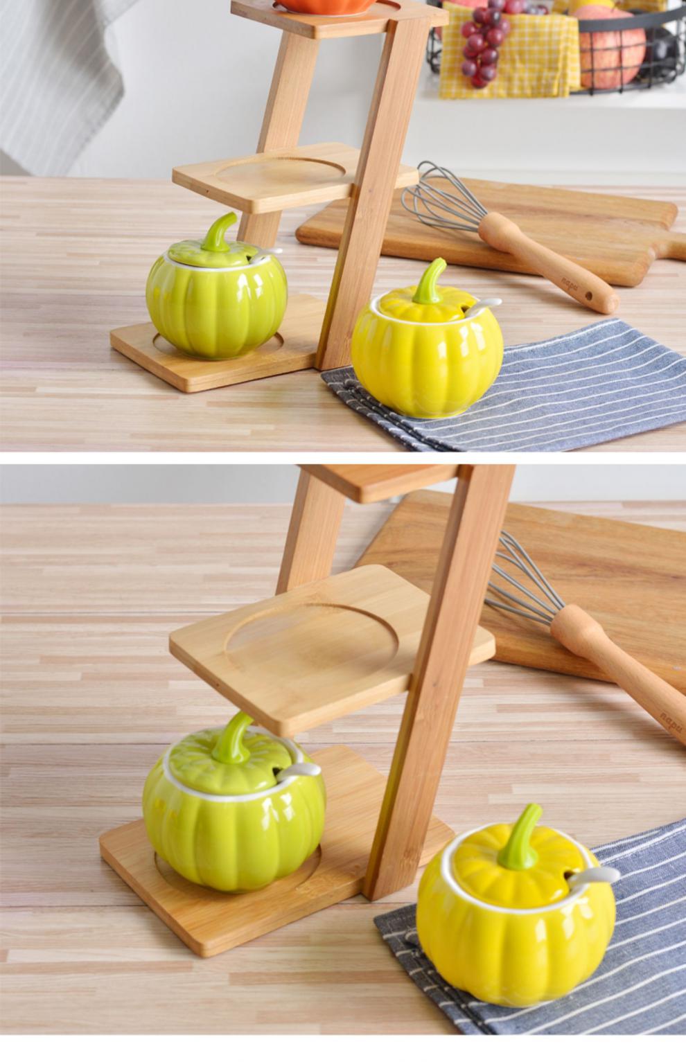 班奇盾创意陶瓷调味瓶套装家用厨房用品味精南瓜油盐罐佐料调料盒