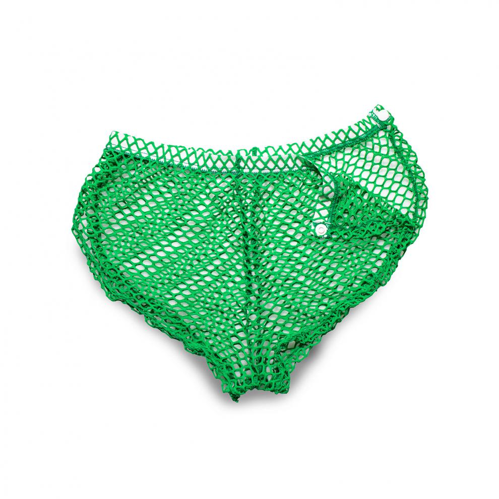 男士性感内裤大网眼纽扣侧开叉平角裤私房网格裤衩 白色 m(66-71cm)