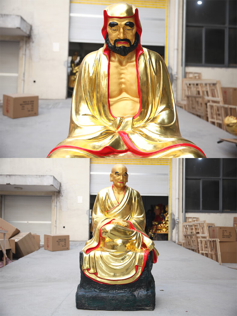十八罗汉佛像 寺庙大型佛像供奉十八罗汉家用金色伏虎罗汉达摩祖师