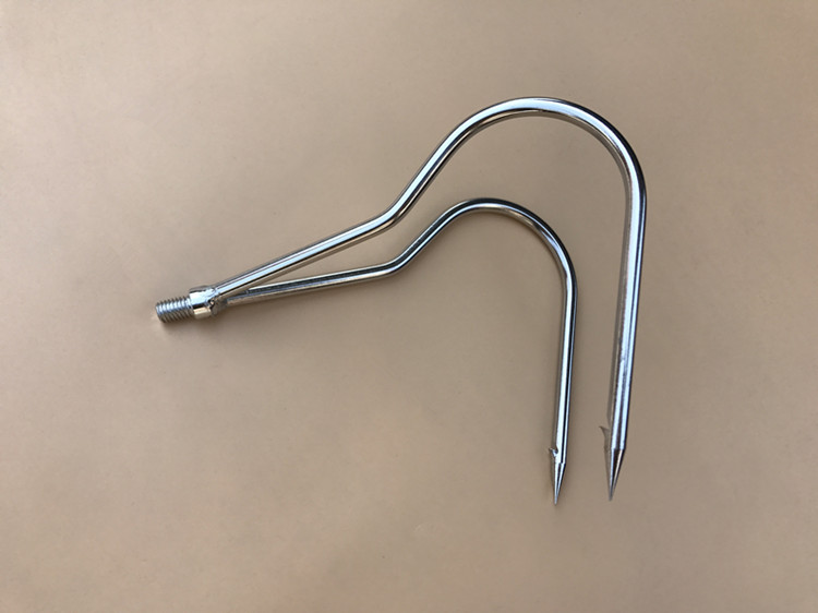 不锈钢伸缩取物双搭钩 可拆u型金属水草钩子 3米4米5米不锈钢伸缩 4米