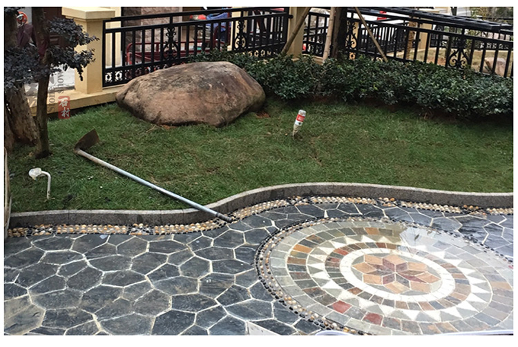 定做花园地砖庭院砖别墅室外户外花砖仿古砖天然马赛克地面石材拼花