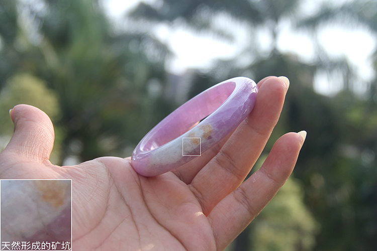 な【京选60精品老品牌款 原生态紫锂辉手镯 粉紫水晶镯子薰衣草丁香