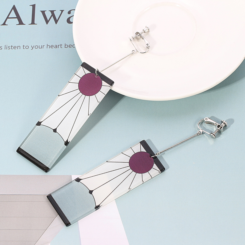 fazu法族 热卖款 鬼灭之刃 耳环 新款灶门炭治郎耳饰 es287【图片