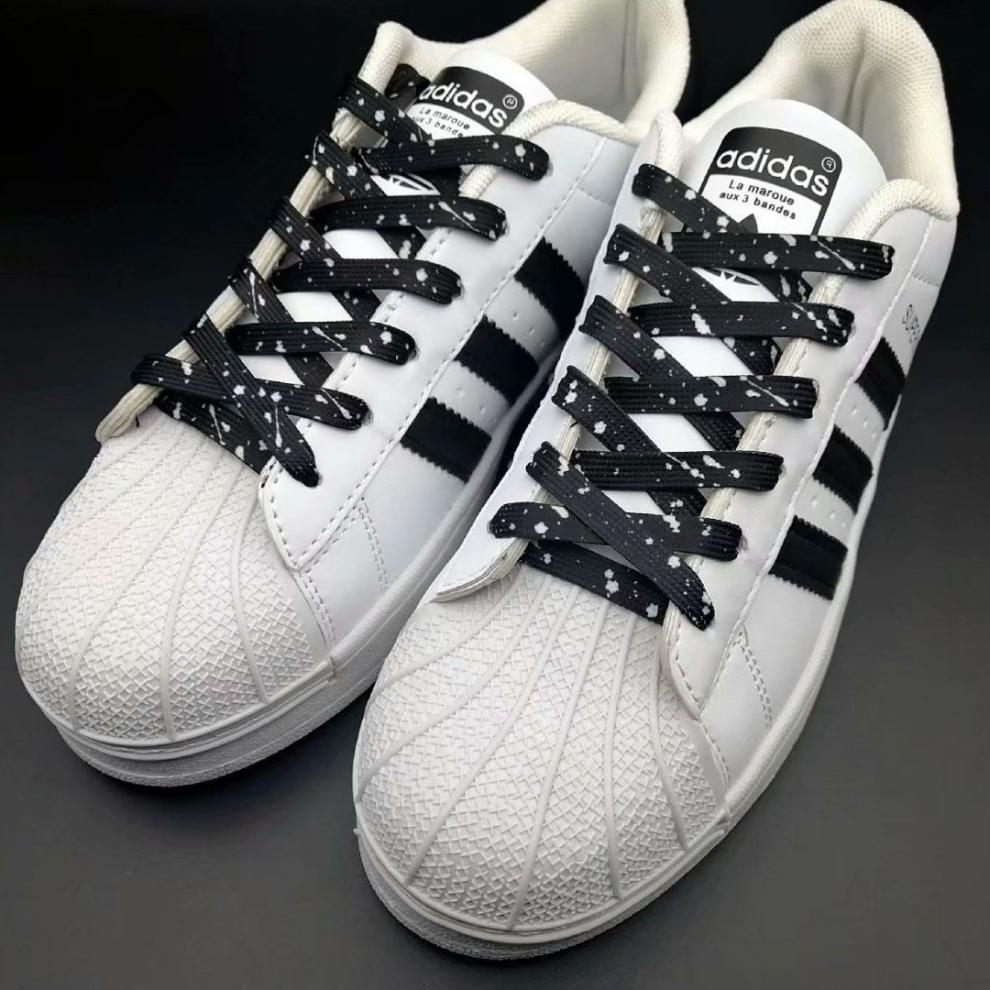 适配耐克空军一号白黑小权志龙泼墨鞋带原装马卡龙af1二次元鞋带黑色