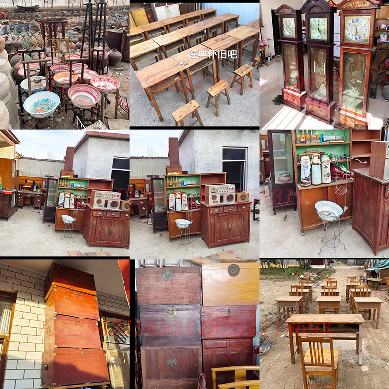 怀旧老物件农村7080年代老旧家具办公桌电视柜老椅子课桌装饰摆件16