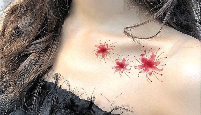 漾漾虹成人纹身贴彼岸花纹身贴曼珠沙华防水女韩国仿真小清新可爱性格