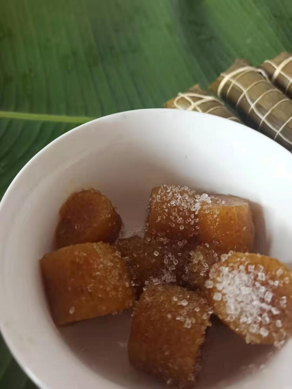 传统小吃广西南宁粽子端午碱水灰水粽5条/10条白糖凉粽甜嫩 三角灰水