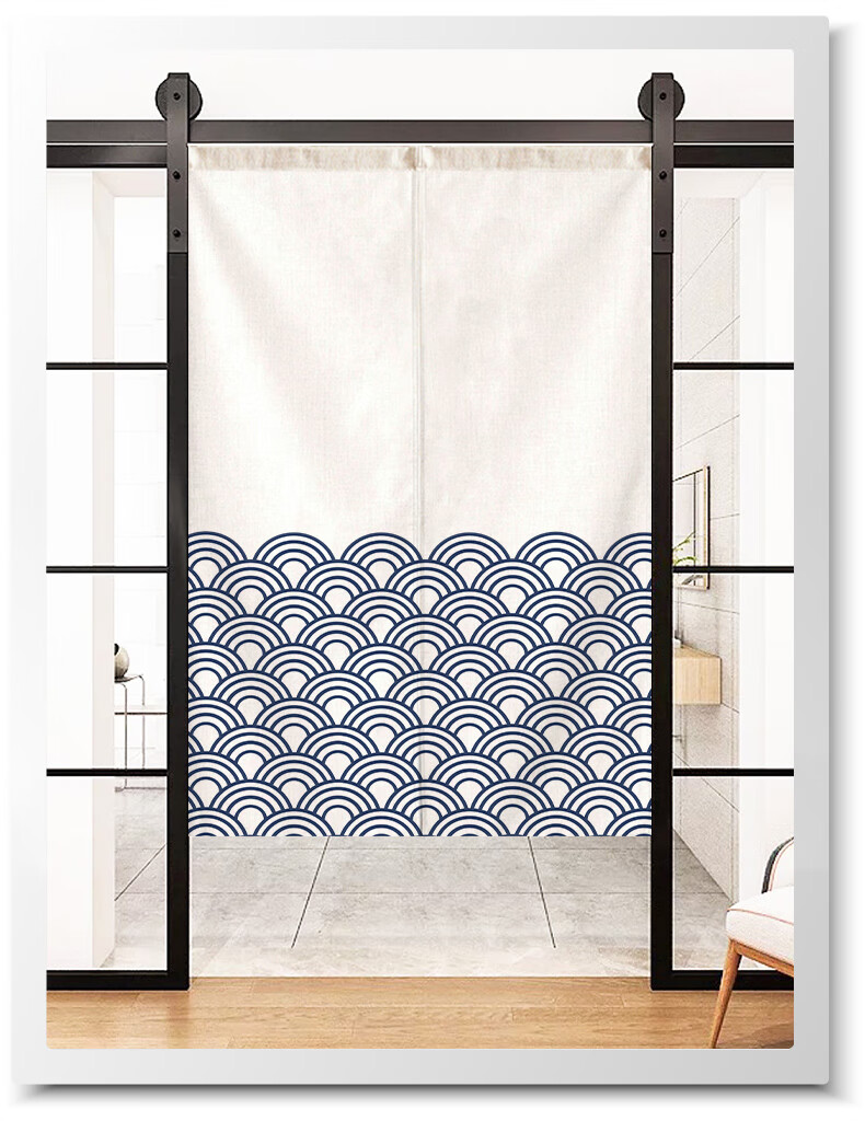 厨房门帘半截 日式门帘隔断帘定制厨房卧室厕所免打孔布艺遮挡和风