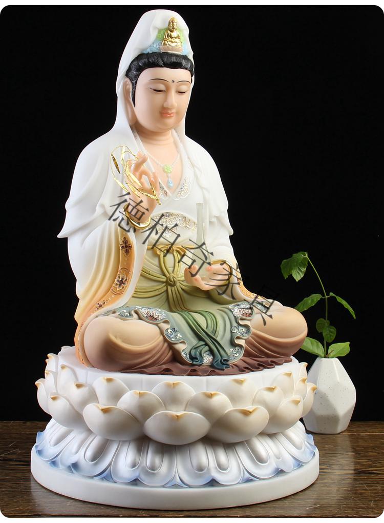 观音佛像居家供奉家用汉白玉石南海普陀山观世音菩萨居家客厅玄关风水