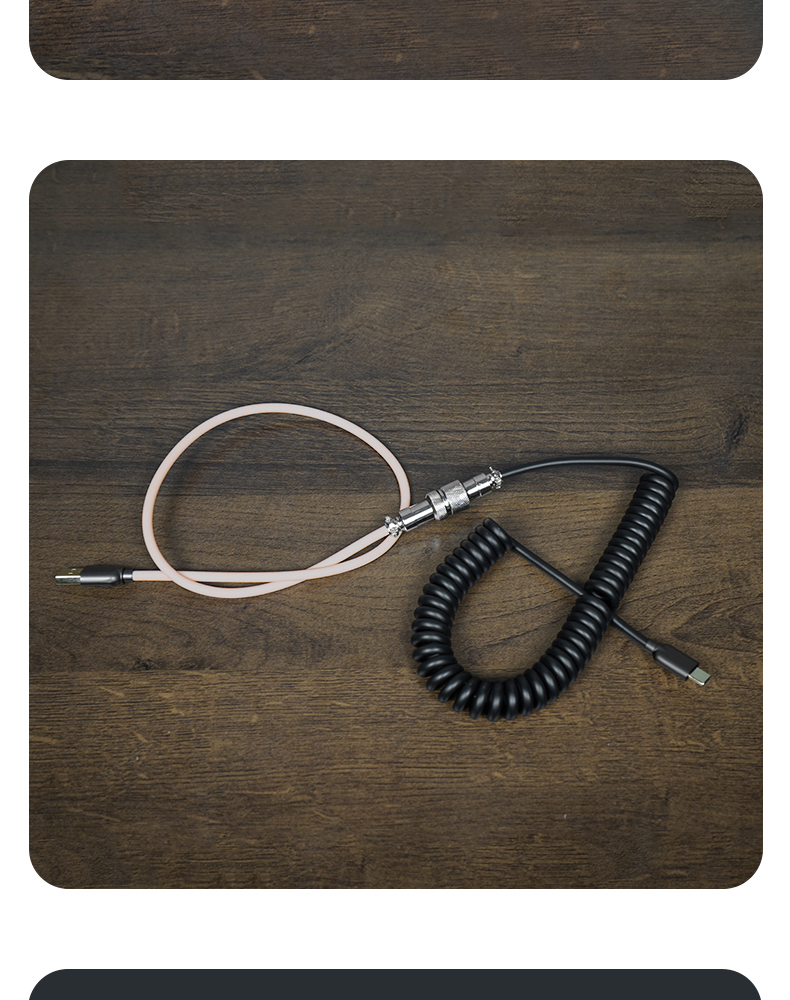 flcmmk官方客制化航插线镀金接口加长typc口航空插头弹簧线fl980灰黄