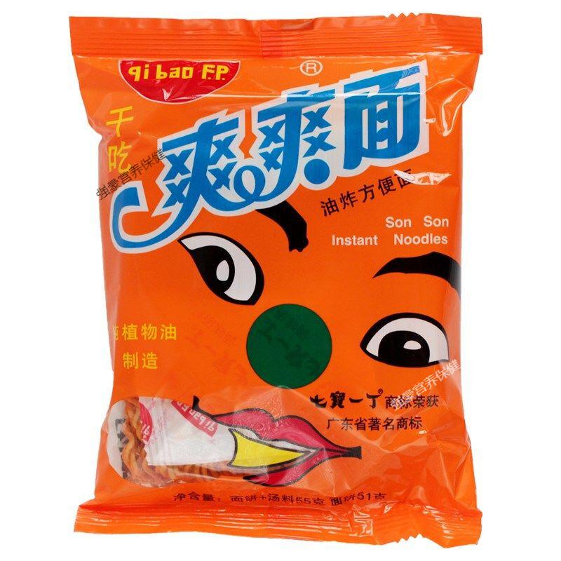 七宝一丁爽爽面 七宝一丁爽爽面10包干脆干吃方便面零食儿时童年回忆