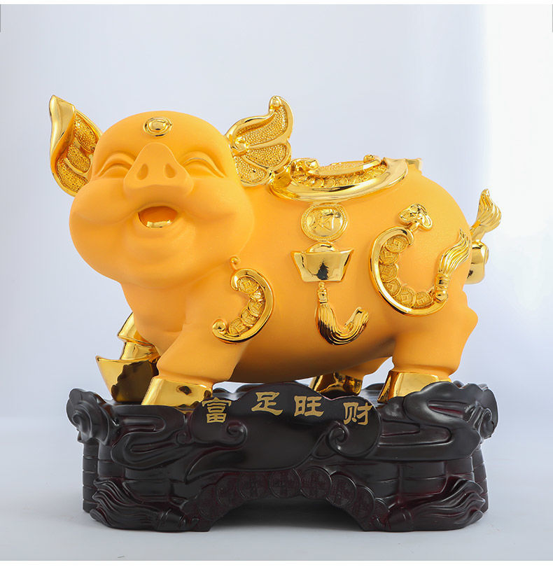 精选金猪摆件招财风水十二生肖猪创意工艺品家居可爱客厅酒柜装饰品