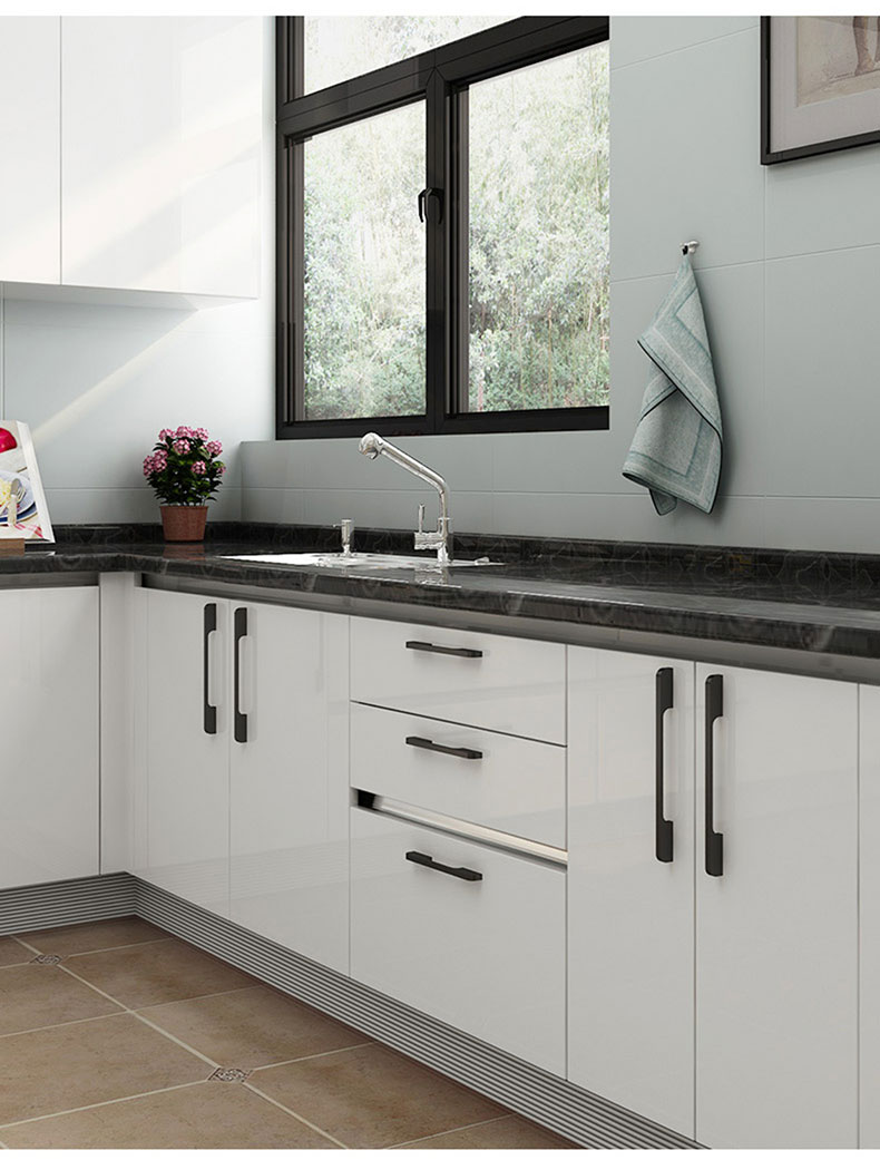 现代简约美式黑色1米隐形柜门拉手橱柜衣柜抽屉家具五金门小把手加厚a