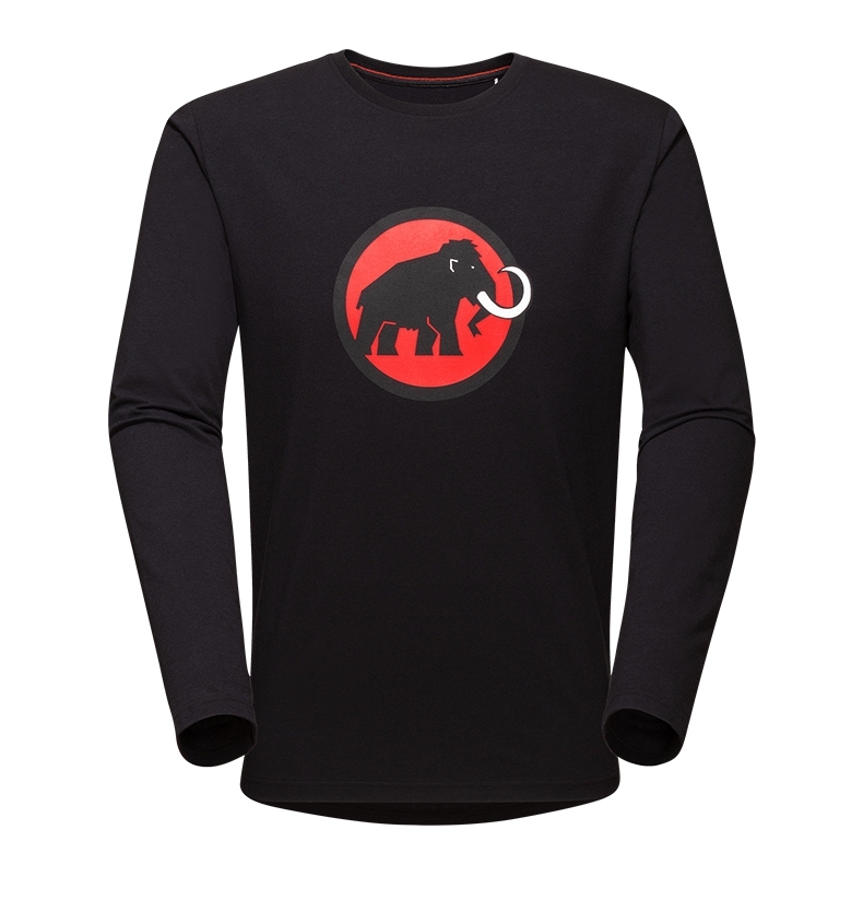 男士有机棉经典logo长袖t恤纯色圆领上衣 黑色 m【图片 价格 品牌