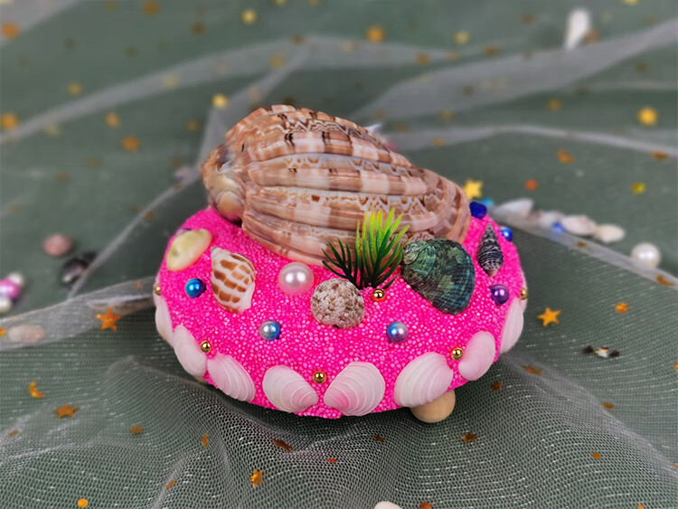 海螺灯小夜灯幼儿园儿童手工diy制作材料包雪花泥女孩创意贝壳灯