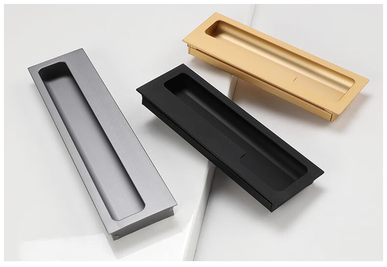 芸婷暗拉手加长柜门隐形暗藏拉手黑色嵌入式推拉移门抽屉把手金色现代