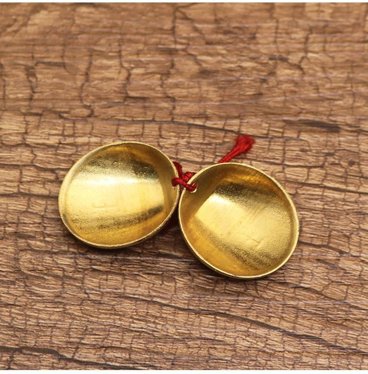 求签铜贝壳铜钱连体圣杯圣卦阴阳杯打卦求神铜扁形圣杯a款加厚纯铜